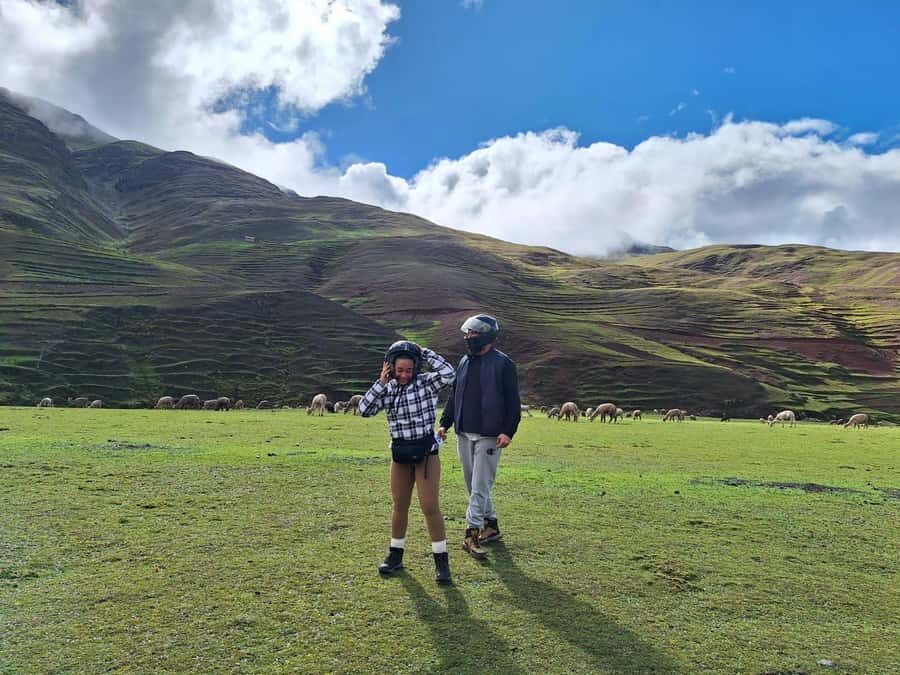 From cusco: Rainbow Mountain ATV Tour with meals - The ATV ride toward Qosqopata: animals, glacier views, and real altitude vibes